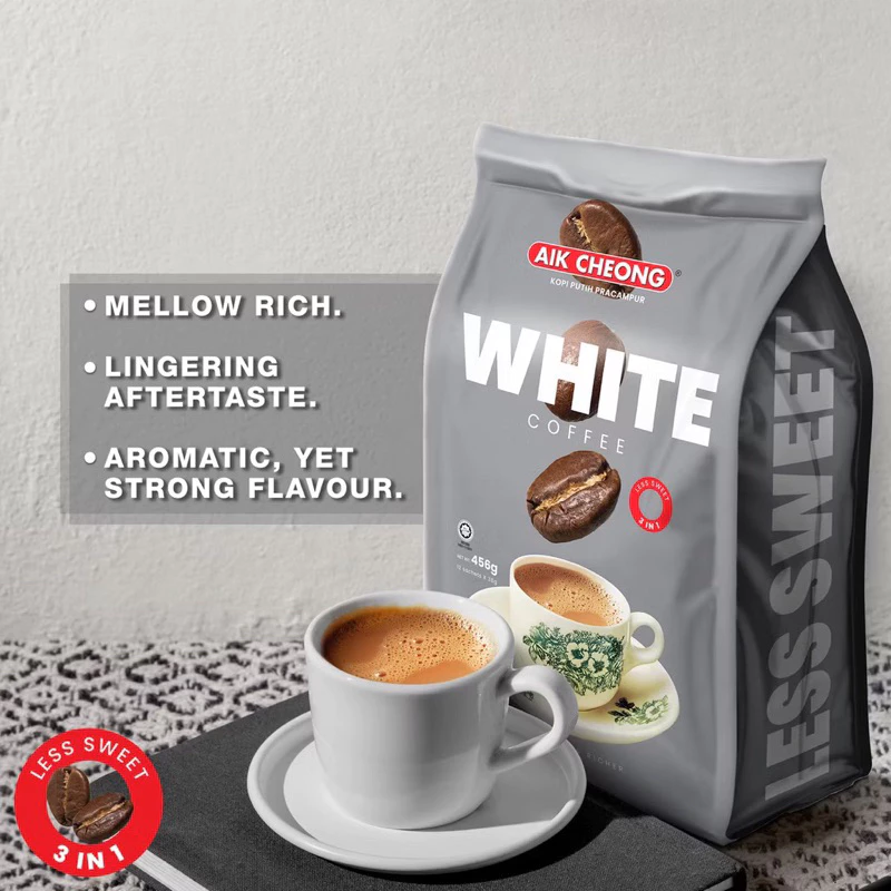 Aik Cheong 3 in 1 White Coffee Less Sugar Loose Pack
