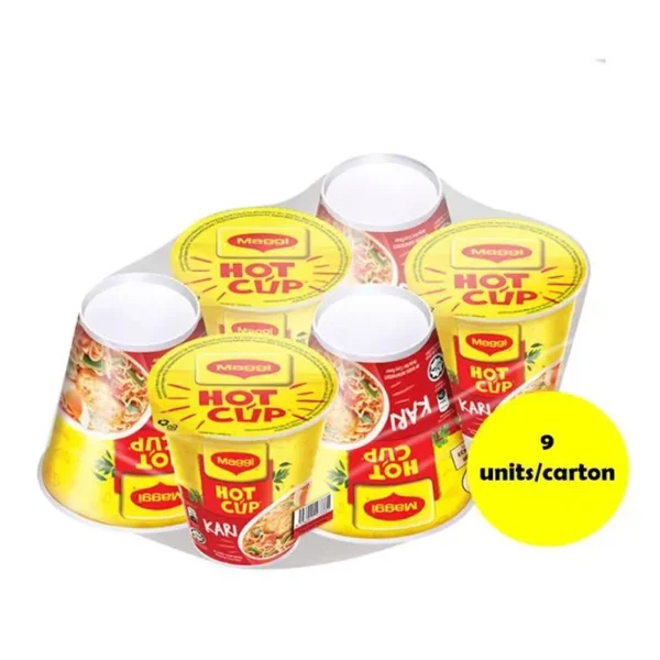 MAGGI Hot Cup Curry Instant Noodles 58g x 6 Cups - Carton of 9