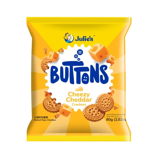 Julie’s Button Cheezy Cheddar Biscuit 80g