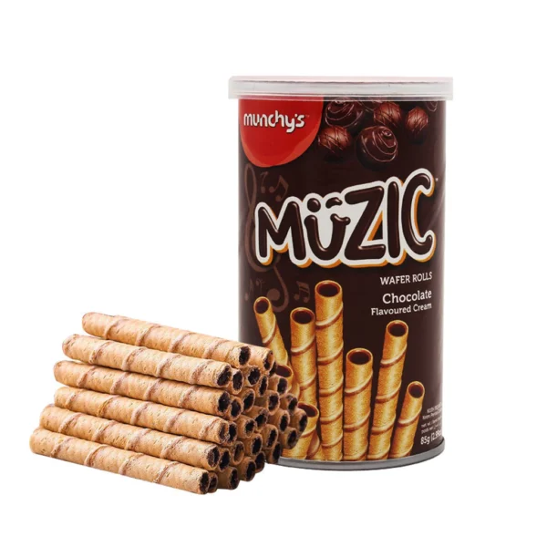 Munchy’s Muzic Wafer Rolls Chocolate Cream 85g
